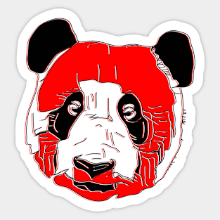 head China adorable papa bear panda face Bamboo Sticker